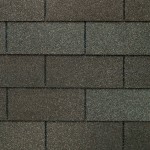 Close up photo of GAF's Marquis WeatherMax Weathered Gray shingle swatch